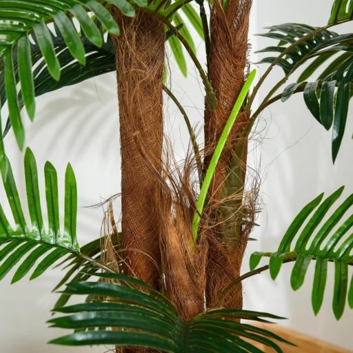 Planta Artificial Palmera Altura 120 cm Árbol Artificial con 3 Troncos y 19 Hojas para Decoración Hogar Oficina Ø16x120 cm Verde [5]