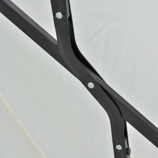 Parasol de Terraza 200x190x240 cm con Manivela Poste de Acero y Base Cruzada Anti-UV para Terraza Balcón Crema [6]