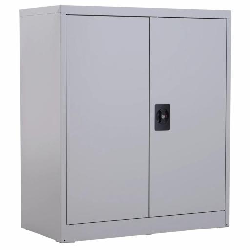 Armario Archivador Metálico con 2 Puertas Cerradura Estante Ajustable para Sala de Estar Estudio 80x40x92,5 cm Gris [8]