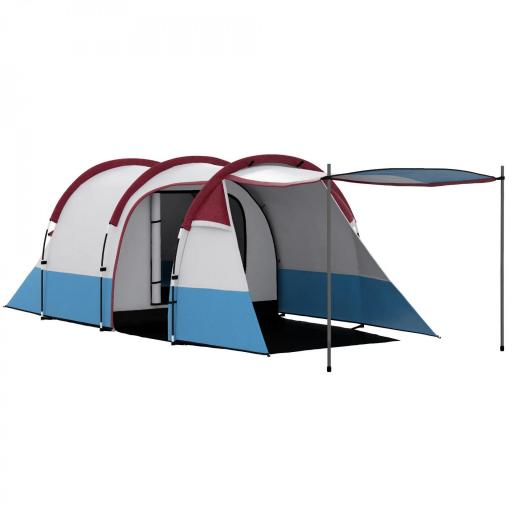 Tienda de Campaña para 3 Personas con 2 Habitaciones y Bolsa de Transporte Impermeable 420x200x150 cm Multicolor [8]