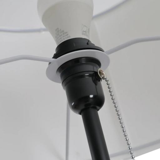 Lámpara de Pie con Trípode Metálico y Pantalla de Tela Diseño Elegante y Clásico Ø37x152 cm para Hogar u Oficina [3]