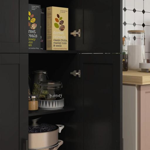 Alacena de Cocina Armario de Almacenaje Multifuncional con 4 Puertas y Estantes Ajustables 60x30x170,5 cm Negro [7]