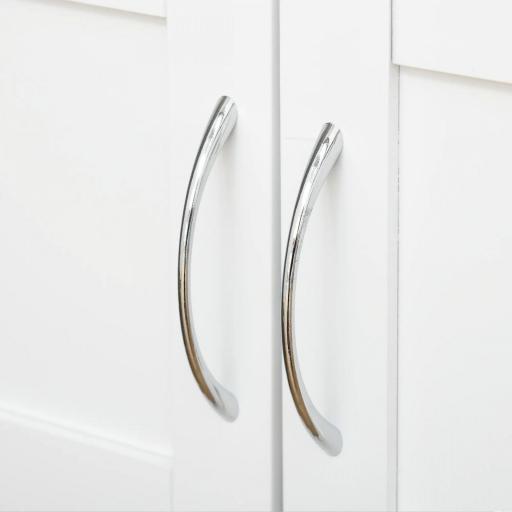 Carro de Servicio con Cajón 2 Armarios de Almacenaje y 3 Estantes Abiertos de 9 Botellas 67x37x87 cm Blanco [7]