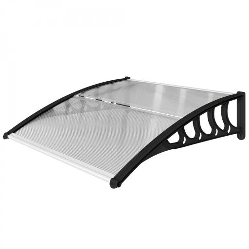 Marquesina para Puertas y Ventanas 103x96,5 cm con Paneles de Policarbonato Regleta de Aluminio Transparente [10]