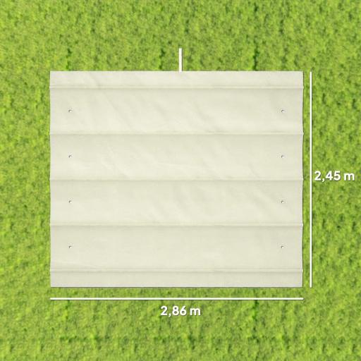 Techo de Repuesto Retráctil 3x2,5 m para Marco de 2,85x2 m Toldo de Tela Solo para Cenador Jardín con 8 Orificios Crema [2]