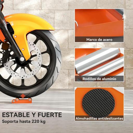 Soporte Rodillo Moto para Limpieza de Neumáticos y Lubricación de Cadenas Moto < 220 kg y Ancho de Neumático <180 mm [5]