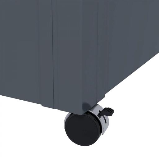 Baúl de Exterior de Acero Galvanizado con 4 Ruedas 2 Asas y 1 Cerradura con Llave 120x62x66 cm Gris Oscuro [7]