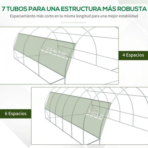 Invernadero de Exterior 6x3x2 m Invernadero de Túnel con Puerta y 12 Ventanas de Malla Enrollables Invernadero de Huerto para Patio Jardín Blanco [3]