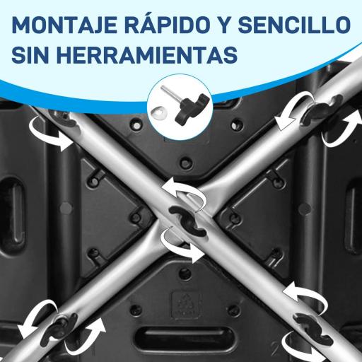 Taburete de Ducha Silla Ducha Personas Mayores con Altura Regulable de Aluminio Antideslizante Carga 135 kg Negro [5]