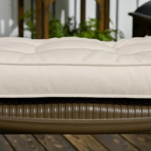 Conjunto de Cojines para Sillas de Comedor y Jardín Impermeable con 2 Amarres de Fijación 42x42x5 cm Crema [2]