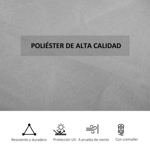  4 Paredes Laterales para Cenador 302x205 cm con 40 Ganchos y Anillos en C para Pérgola Gazebo Gris Claro [5]