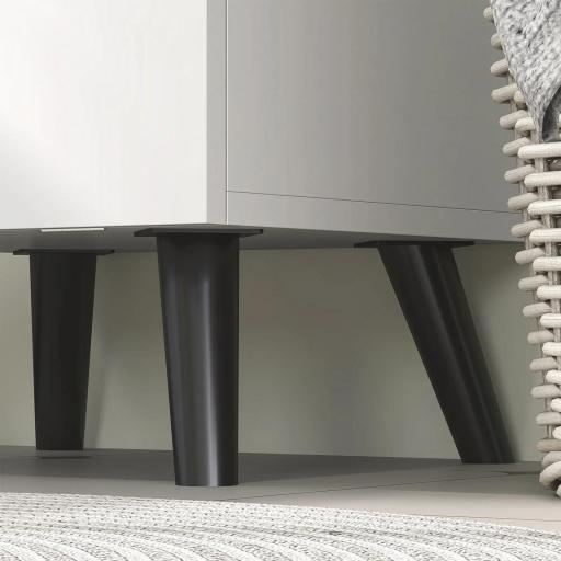 Armario Alto para Baño con Puertas y Estantes Cesto para Ropa Sucia en Espacios Reducidos 35x31,5x144 cm Blanco [7]