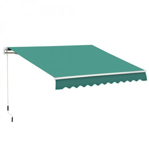 Toldo de Pared con Brazo Articulado y Manivela Marco Resistente de Aluminio y Cubierta de Poliéster 295x245 cm Verde [8]