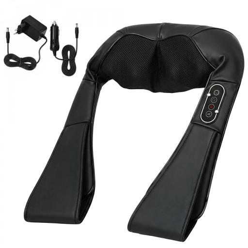 Masajeador Cervical y Espalda con Calor y 8 Nodos Shiatsu 3 Intensidades de Amasamiento 3D Negro [9]