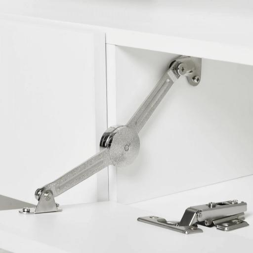 Mueble de Salón para TV con Mesa para Televisor 180x33,5x42 cm y 2 Estantes de Pared 65x20x20 cm Blanco [5]