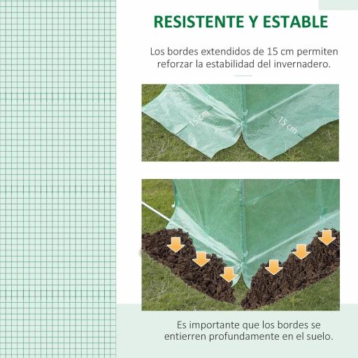 Cubierta de Repuesto para Invernadero 600x300x200cm Tipo Túnel Carpa de Invernadero con 12 Ventanas Verde [1]