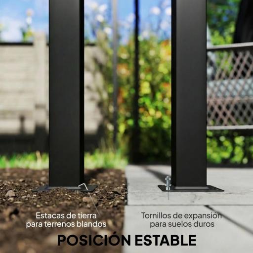 Cenador para Exterior 3x3 m con Techo Deslizante Marco de Acero Impermeable y Anti-UV para Terraza Patio Beige [4]