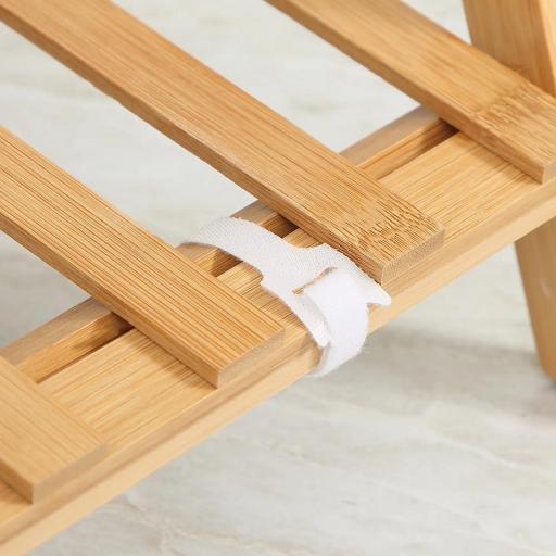 Soporte para Plantas de Bambú Escalera para Flores Plegable para Interior y Exterior 100x39x97 cm Natural [6]