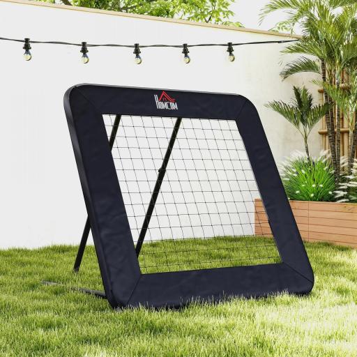 Red de Rebote Plegable con Ángulo Ajustable para Entrenamiento de Fútbol Béisbol y Más 128x118x108-120 cm Negro [2]