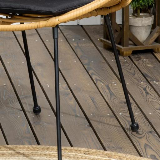 Conjunto de Muebles de Jardín 4 Piezas con Sofá Sillones y Mesa de Centro Resina Trenzada PE y Cojines [7]