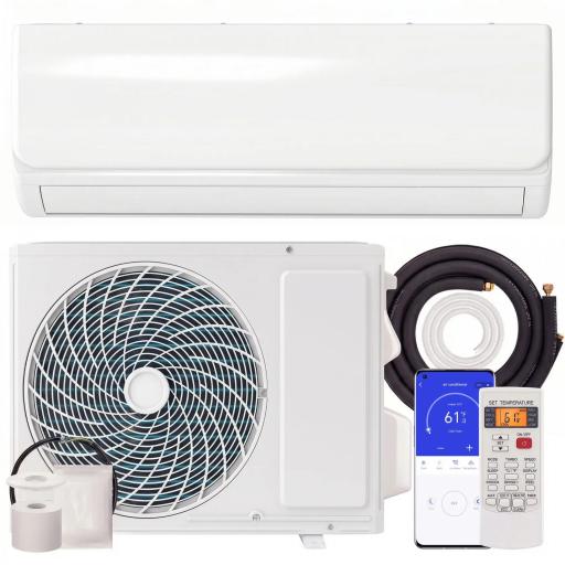 Aire Acondicionado Split Inverter 12000 BTU con Bomba de Calor WiFi y Control por Voz para 18 m² con Kit de Instalación [9]