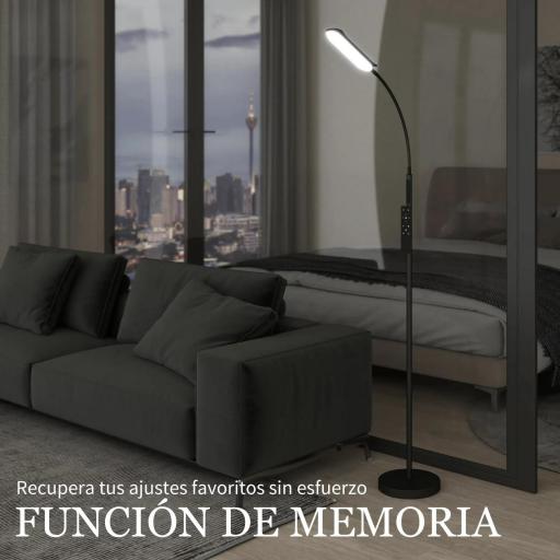 Lámpara de Pie LED Regulable con Temperaturas de Color Ajuste Continuo Control Remoto y Táctil Temporizador Negro [5]