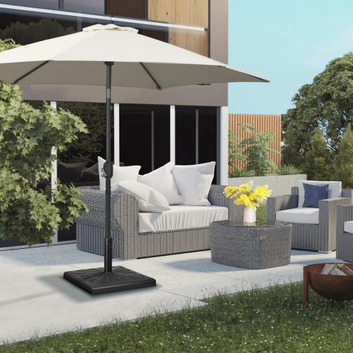 Base para Sombrilla de Resina 19 kg para Mástil de Ø32/38/48 mm para Jardín Terraza Patio 51x51x32 cm Negro [4]