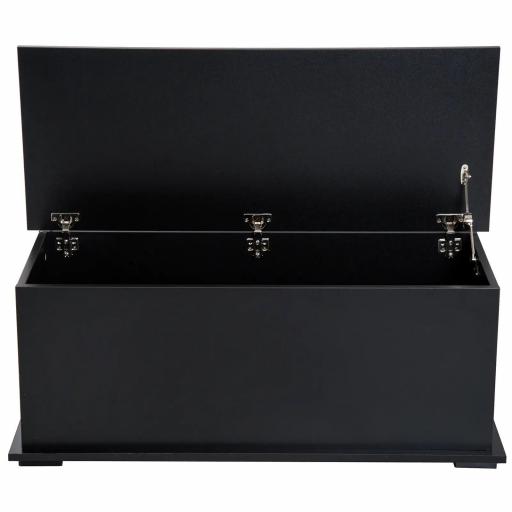 Arcón de Almacenamiento con Tapa Carga Máx. 120 kg para Dormitorio Salón 100x40x40 cm Negro [5]