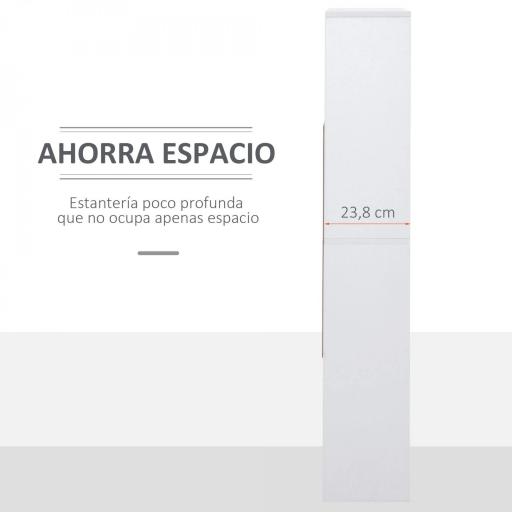 Estantería Librería de 4 Niveles con 10 Compartimentos Estantes de Almacenaje Multiusos 100x23,8x140 cm Blanco [4]