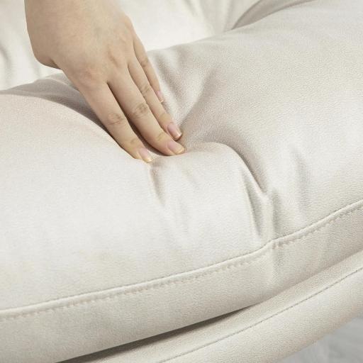 Silla de Oficina sin Brazos con Altura Ajustable Función de Basculante Base Cruzada y Asiento Amplio Gris Claro [5]