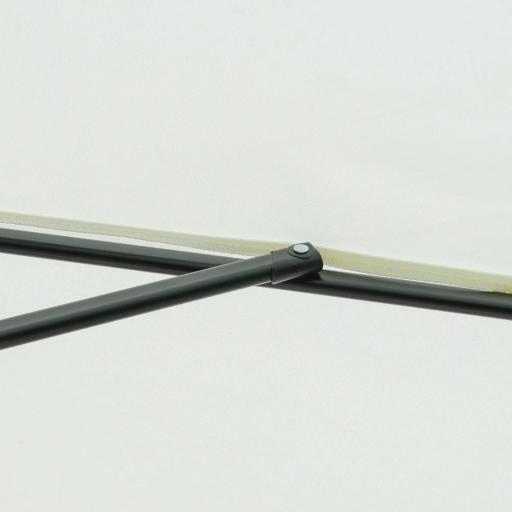 Parasol de Jardín de Aluminio Ø266x248,5 cm con Ángulo Ajustable Protección UV50+ Techo de Ventilación y Manivela Beige [7]