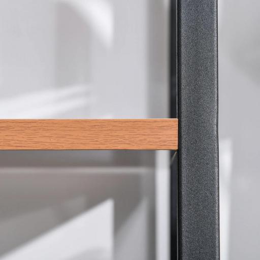 Estantería de Escalera Estantería Industrial Librería con 4 Estantes para Libros para Salón 60x35x145 cm Marrón Rústico [7]