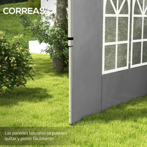 Paredes Laterales para Carpa de 3 x 3 / 3 x 4 m 2 Paneles de Tela Oxford de 295x195 cm con Ventana para Fiestas Gris [7]