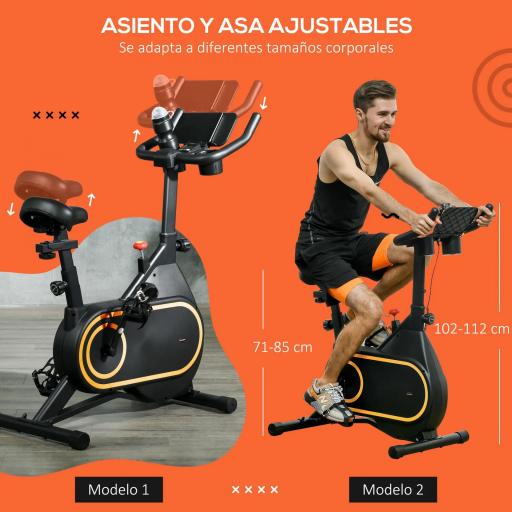Bicicleta Estática con Asiento y Manillar Ajustables Pantalla LCD Volante Inercia 4 kg y Soporte para Botella Negro [3]