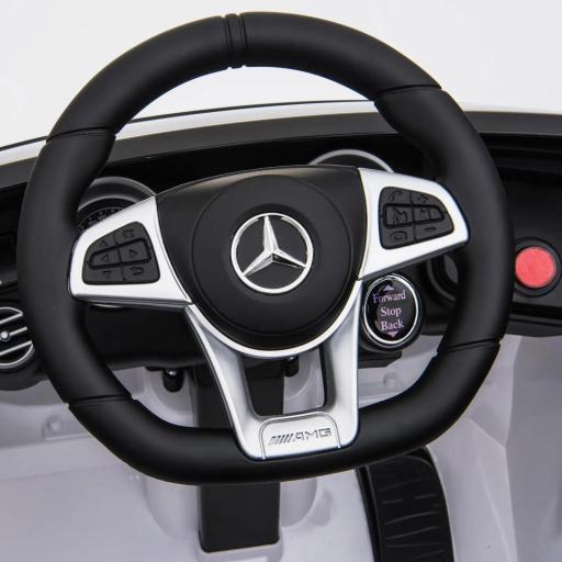 Coche Eléctrico para Niño +3 Años con Licencia de Mercedes 12V con Mando a Distancia Música y Luces Blanco [9]