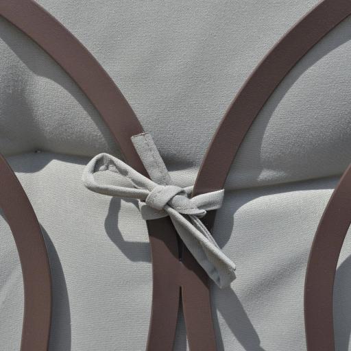 Columpio de Jardín de 3 Plazas con Estructura Metálica Toldo y Bandeja para Bebidas para Exterior 116x206x183 cm Gris [7]