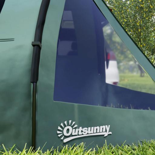 Tienda de Campaña para 3 Personas Impermeable PU2000 mm Protección UV30+ con Bolsa de Transporte 475x264x172 cm Verde [6]