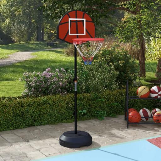 Canasta de Baloncesto Ajustable con Diana Magnética y Dardos Base Rellenable para Interior Ø38x129-179 cm Negro