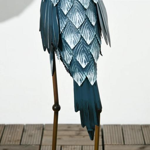 Set de 2 Estatuas de Grulla de Acero para Jardín con Pintura Resistente y Estacas de Suelo para Decoración de Césped [5]