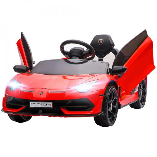 Coche Eléctrico Lamborghini para Niños Velocidad Max.5 km/h Puerta de Tijera con Control Remoto MP3 Rojo [8]