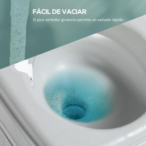 Inodoro Portátil 20L con Indicador de Nivel Carga 150 kg para Camping Viaje Ancianos Caravana Barco 33x40x43 cm Gris [2]