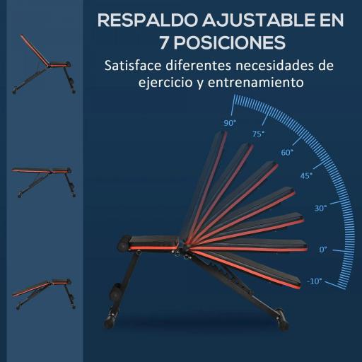 Banco de Pesas Plegable 2 en 1 Banco de Musculación de Acero con Altura Ajustable Respaldo Inclinable en 7 Posiciones para Entrenamiento en Hogar Gimnasio Carga 300 kg 116x43x56-116 cm Negro [3]