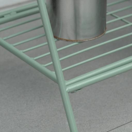 Soporte de Metal para Plantas Plegable con 3 Macetas Incluidas y Estante Inferior Porta Macetero Decorativo de Flores para Interiores y Exteriores 47x37x78,5 cm Verde [7]