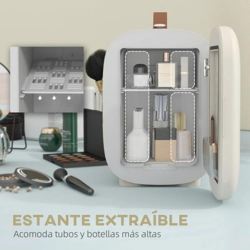 Nevera para Maquillaje 4L Nevera Cosméticos 9V/240V para Enfriar y Calentar Mini Frigorífico 20,3x26,3x28 cm Crema [9]