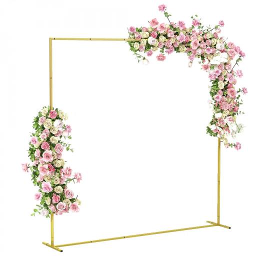 Arco de Jardín para Rosas de Metal Arco de Boda Resistente a la Intemperie para Decoración Patio 200x40x200 cm Dorado [8]