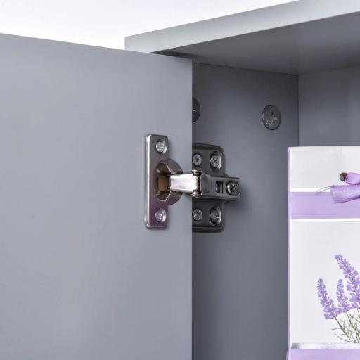 Armario de Baño con Espejo con 2 Puertas y Estante Ajustable Mueble Colgante de Baño para Aseo Estilo Moderno 48x14,5x45 cm Gris [4]