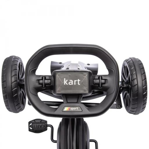 Kart a Pedales para Niños 3-8 Años con Asiento Regulable en 4 Posiciones y Ruedas de EVA 100x58x58,5 cm Negro [7]