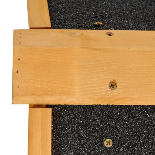 Conejera de Exterior Jaula para Mascotas Pequeñas 2 Niveles con Rampa Bandeja Extraíble de Madera y Metal 122x63x92 cm para Conejos Cobayas Madera y Gris [6]