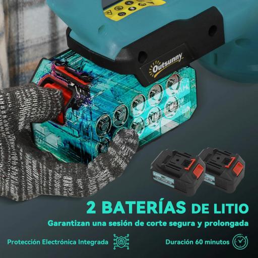 Cortasetos Batería 18V con 2 Baterías de 4000mAh Longitud de Cuchilla de 51 cm Motor sin Escobillas y Cargador Azul [6]