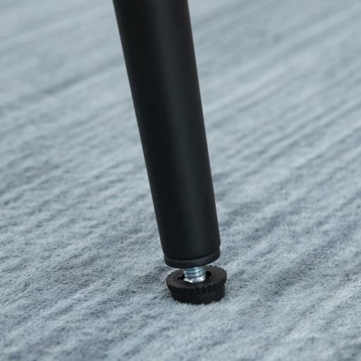 Juego de 2 Taburetes Altos Tapizado en PU con Respaldo Alto Patas de Acero y Reposapiés 50x47,5x102,5 cm Marrón [6]